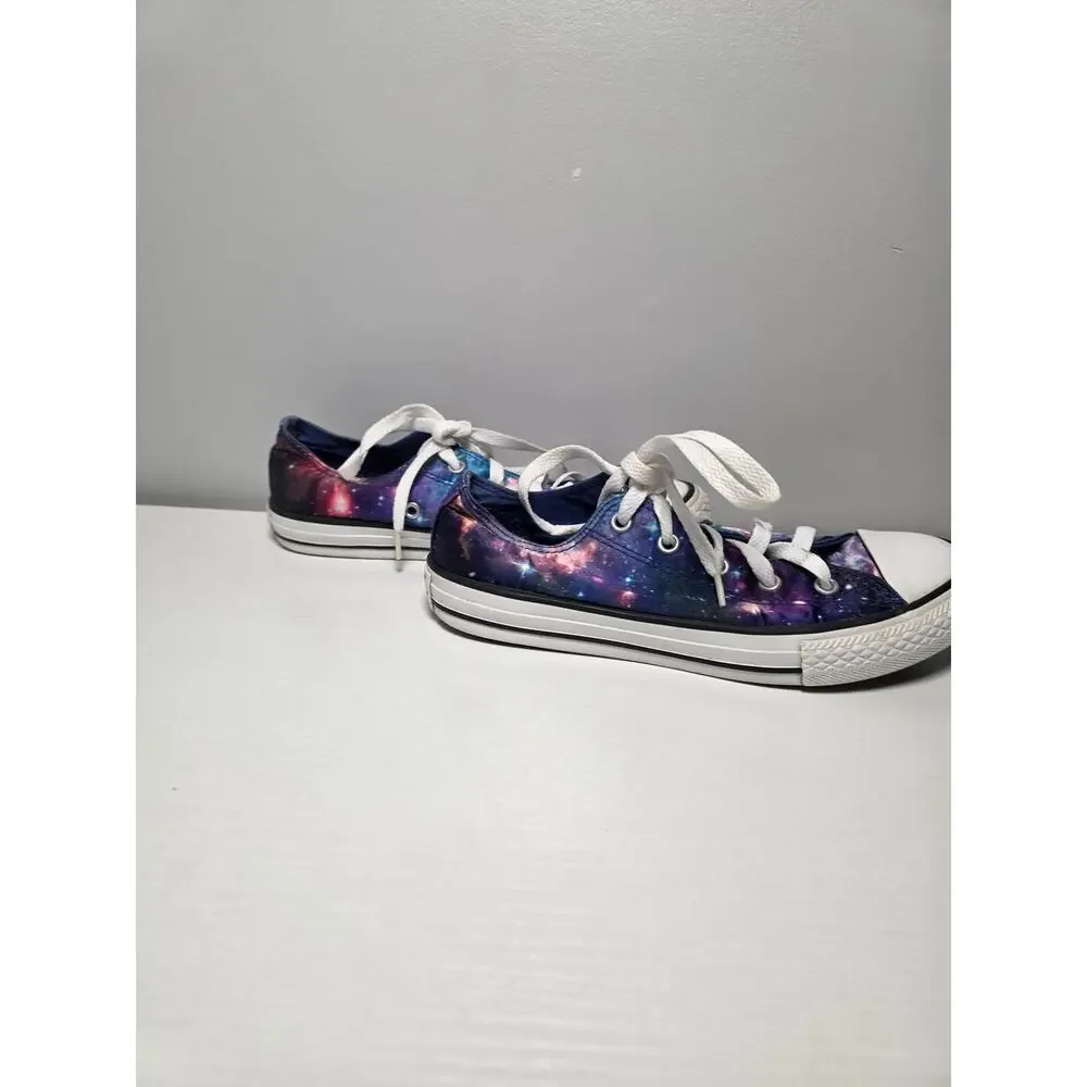 Converse Galaxy Print Low Top Sneakers Kids 3 Womens 5 Space Y2K Grunge Shoes